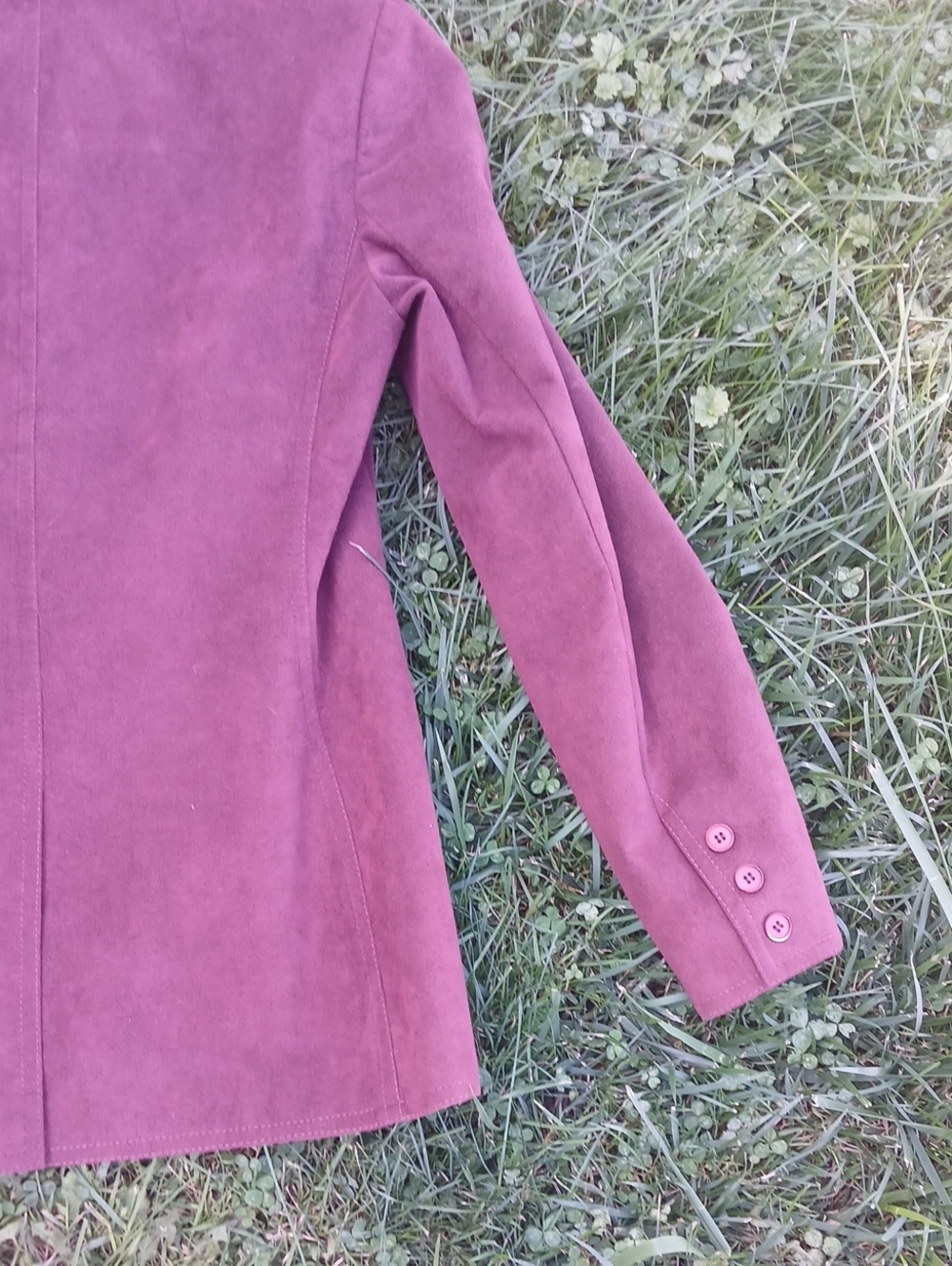 GUC Samuel Robert Faux Suede  Burgundy Jacket - Picture 5 of 5